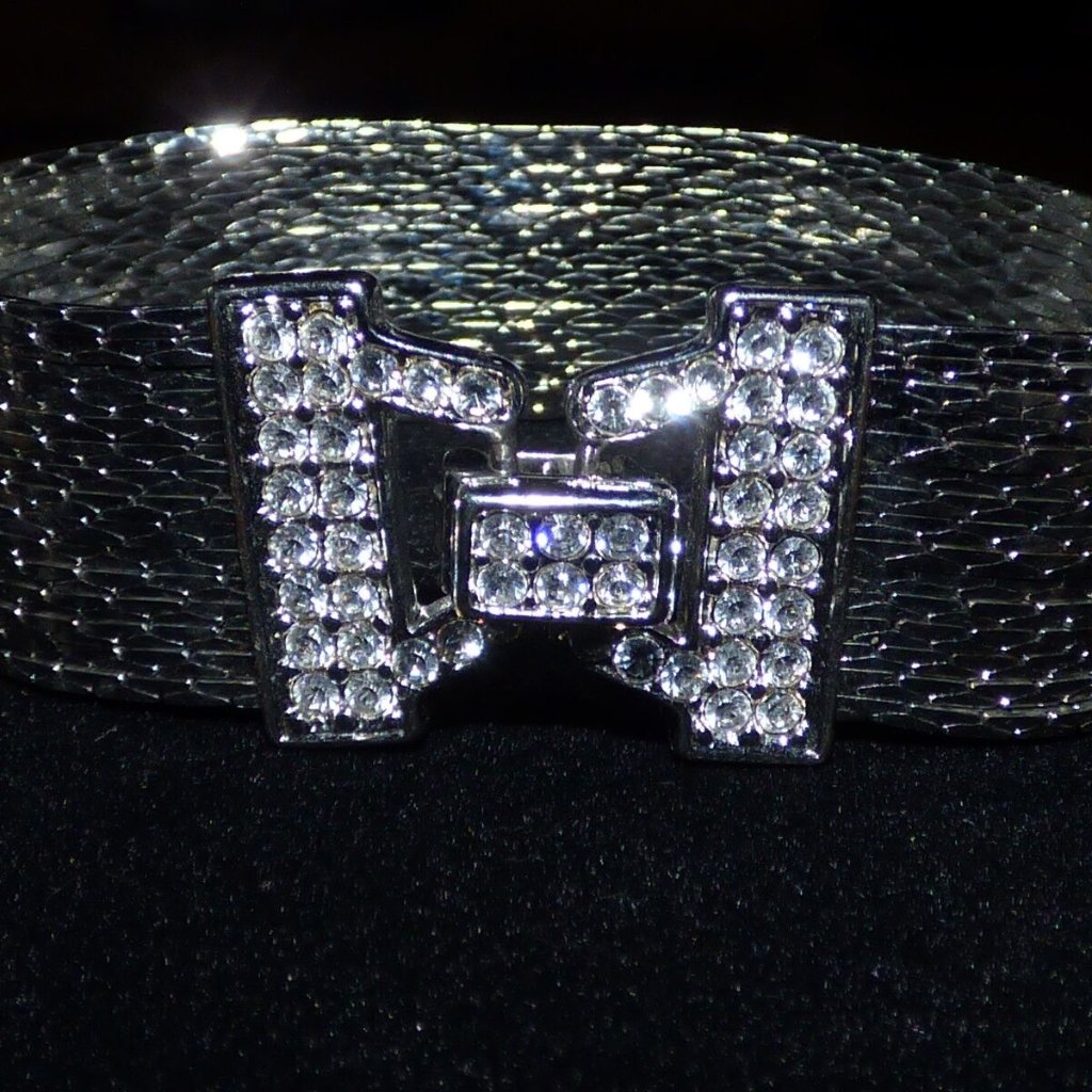 Vtg Nolan Miller Silver Liquid Strand And Crystal 75 Bracelet Wedding Prom 119$